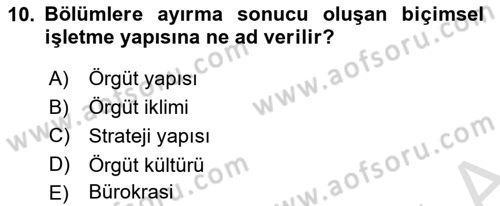 Havaalanı Yönetimi Dersi 2025 - 2026 Yılı (Vize) Ara Sınav Soruları 10. Soru