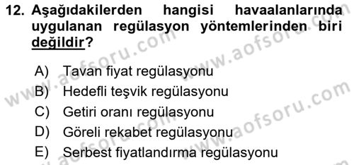 Havaalanı Yönetimi Dersi 2025 - 2026 Yılı (Vize) Ara Sınav Soruları 12. Soru