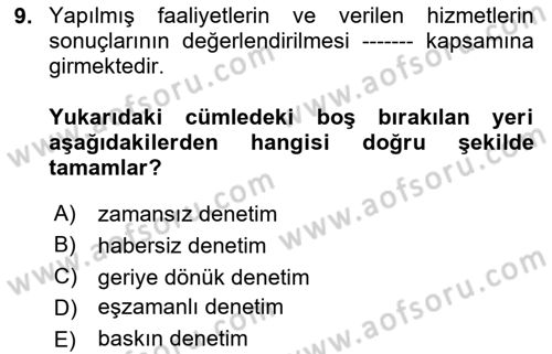 Havaalanı Yönetimi Dersi 2025 - 2026 Yılı (Vize) Ara Sınav Soruları 9. Soru