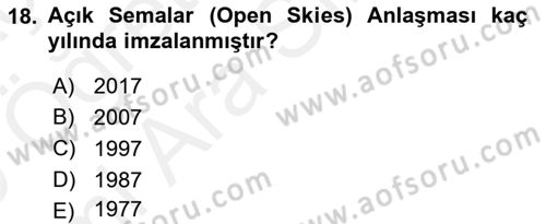 Hava Kargo Ve Tehlikeli Maddeler Dersi 2018 - 2019 Yılı (Vize) Ara Sınav Soruları 18. Soru