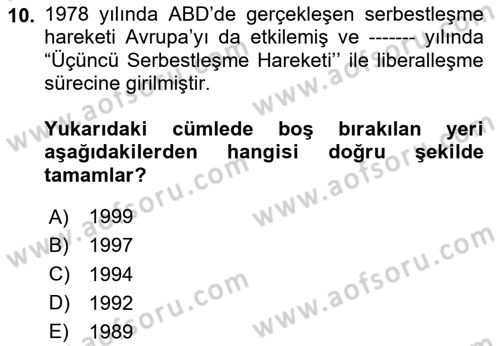 Hava Kargo Ve Tehlikeli Maddeler Dersi 2020 - 2021 Yılı Yaz Okulu Sınav Soruları 10. Soru