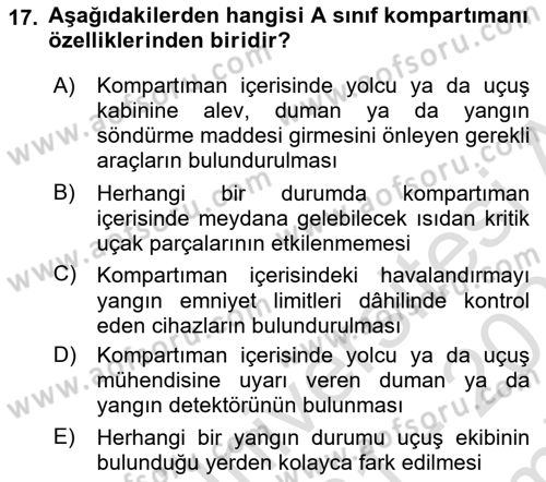 Hava Kargo Ve Tehlikeli Maddeler Dersi 2021 - 2022 Yılı (Final) Dönem Sonu Sınav Soruları 17. Soru