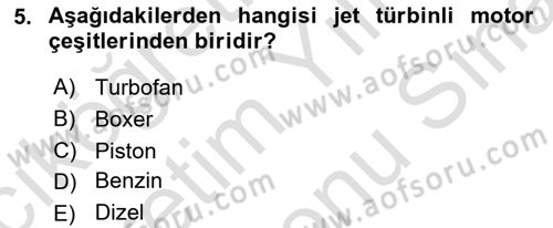 Hava Kargo Ve Tehlikeli Maddeler Dersi 2021 - 2022 Yılı (Final) Dönem Sonu Sınav Soruları 5. Soru