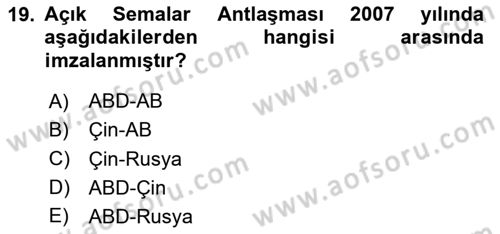 Hava Kargo Ve Tehlikeli Maddeler Dersi 2023 - 2024 Yılı (Vize) Ara Sınav Soruları 19. Soru
