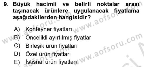 Hava Kargo Ve Tehlikeli Maddeler Dersi 2023 - 2024 Yılı (Vize) Ara Sınav Soruları 9. Soru