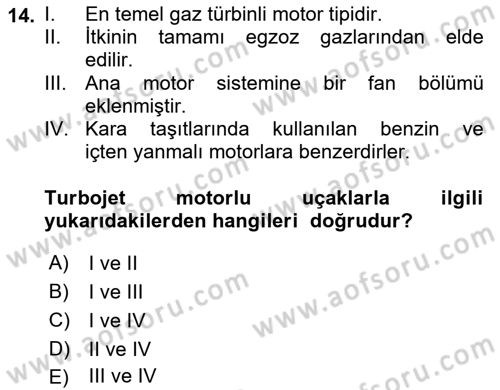 Hava Kargo Ve Tehlikeli Maddeler Dersi 2023 - 2024 Yılı Yaz Okulu Sınav Soruları 14. Soru