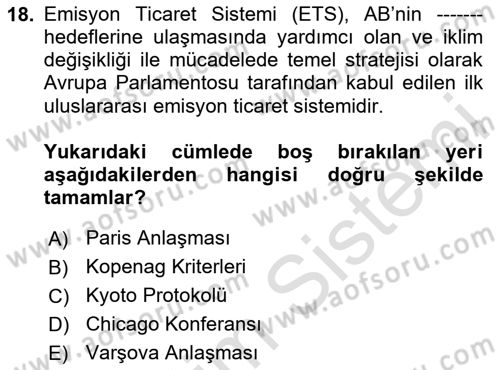 Hava Kargo Ve Tehlikeli Maddeler Dersi 2024 - 2025 Yılı (Vize) Ara Sınav Soruları 18. Soru
