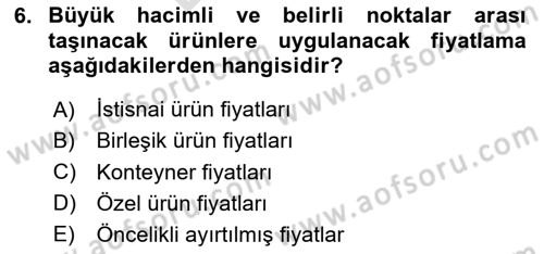 Hava Kargo Ve Tehlikeli Maddeler Dersi 2024 - 2025 Yılı (Final) Dönem Sonu Sınav Soruları 6. Soru