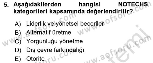 Havacılık Emniyeti Dersi 2018 - 2019 Yılı 3 Ders Sınav Soruları 5. Soru