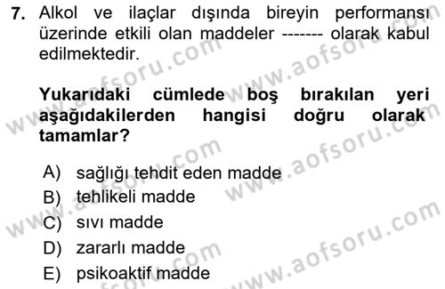 Havacılık Emniyeti Dersi 2018 - 2019 Yılı 3 Ders Sınav Soruları 7. Soru