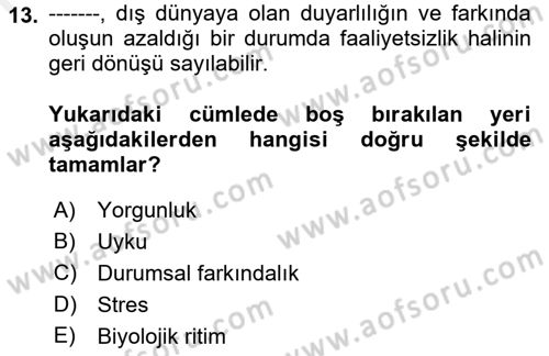 Havacılık Emniyeti Dersi Ara Sınavı Deneme Sınav Soruları 13. Soru