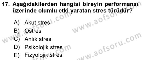 Havacılık Emniyeti Dersi Ara Sınavı Deneme Sınav Soruları 17. Soru