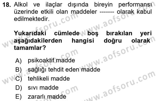 Havacılık Emniyeti Dersi Ara Sınavı Deneme Sınav Soruları 18. Soru