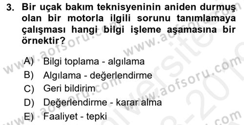 Havacılık Emniyeti Dersi Ara Sınavı Deneme Sınav Soruları 3. Soru