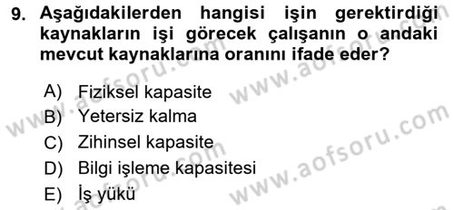 Havacılık Emniyeti Dersi Ara Sınavı Deneme Sınav Soruları 9. Soru