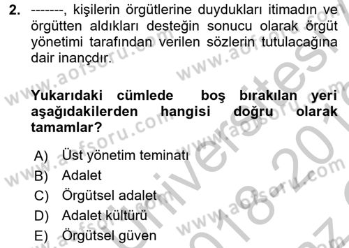 Havacılık Emniyeti Dersi 2018 - 2019 Yılı Yaz Okulu Sınavı 2. Soru