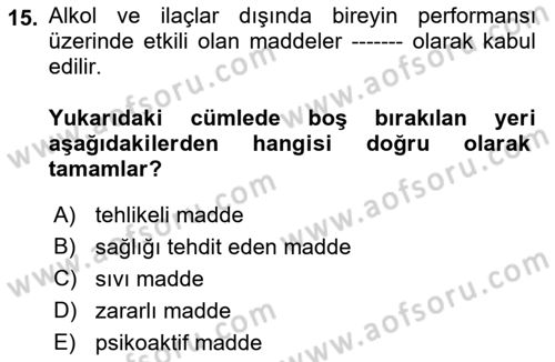 Havacılık Emniyeti Dersi 2019 - 2020 Yılı (Vize) Ara Sınav Soruları 15. Soru