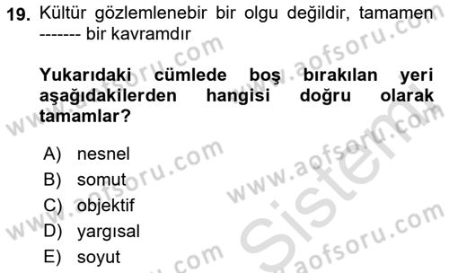 Havacılık Emniyeti Dersi Ara Sınavı Deneme Sınav Soruları 19. Soru
