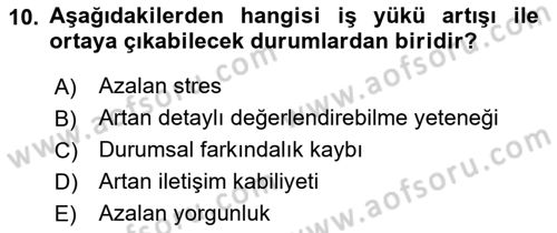 Havacılık Emniyeti Dersi 2019 - 2020 Yılı (Final) Dönem Sonu Sınav Soruları 10. Soru