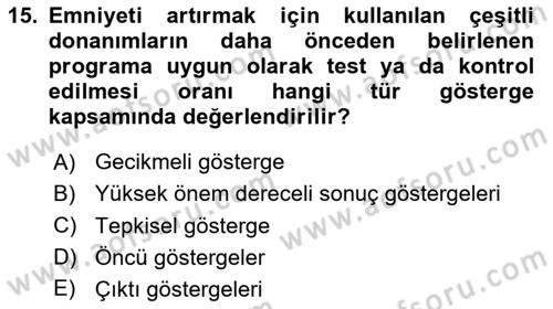 Havacılık Emniyeti Dersi 2020 - 2021 Yılı Yaz Okulu Sınav Soruları 15. Soru