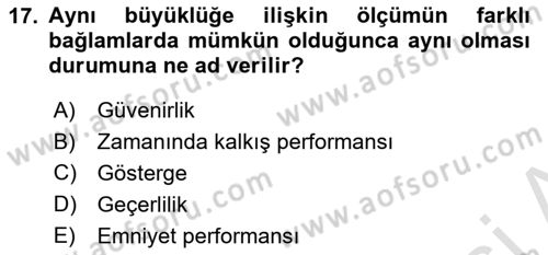 Havacılık Emniyeti Dersi 2020 - 2021 Yılı Yaz Okulu Sınav Soruları 17. Soru