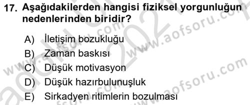 Havacılık Emniyeti Dersi 2021 - 2022 Yılı (Vize) Ara Sınav Soruları 17. Soru