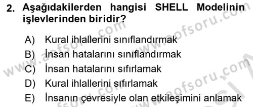 Havacılık Emniyeti Dersi 2021 - 2022 Yılı (Vize) Ara Sınav Soruları 2. Soru