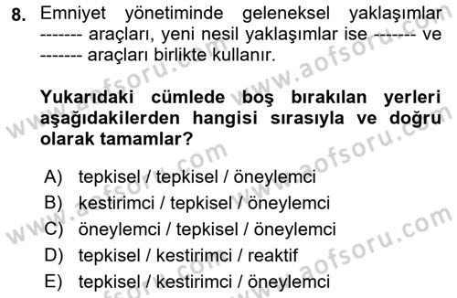 Havacılık Emniyeti Dersi 2021 - 2022 Yılı (Vize) Ara Sınav Soruları 8. Soru