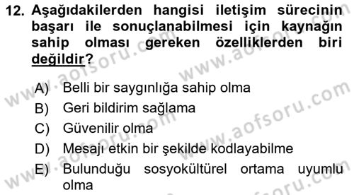 Havacılık Emniyeti Dersi 2021 - 2022 Yılı (Final) Dönem Sonu Sınav Soruları 12. Soru