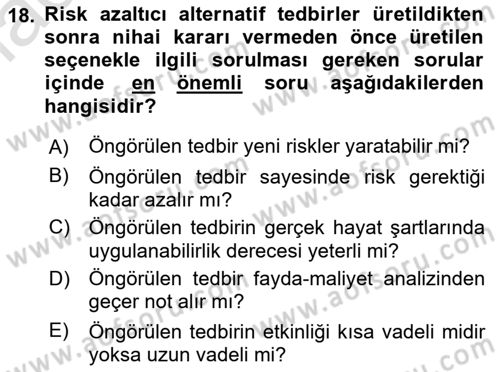 Havacılık Emniyeti Dersi 2021 - 2022 Yılı (Final) Dönem Sonu Sınav Soruları 18. Soru