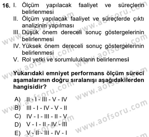 Havacılık Emniyeti Dersi 2021 - 2022 Yılı Yaz Okulu Sınav Soruları 16. Soru