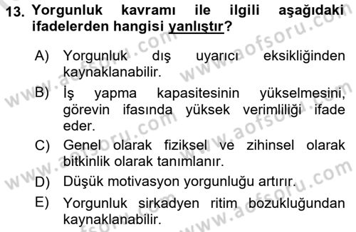 Havacılık Emniyeti Dersi 2022 - 2023 Yılı (Vize) Ara Sınav Soruları 13. Soru
