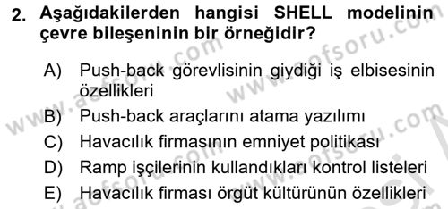 Havacılık Emniyeti Dersi 2022 - 2023 Yılı (Vize) Ara Sınav Soruları 2. Soru