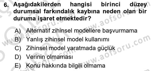 Havacılık Emniyeti Dersi 2022 - 2023 Yılı (Vize) Ara Sınav Soruları 6. Soru
