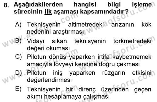 Havacılık Emniyeti Dersi 2022 - 2023 Yılı (Vize) Ara Sınav Soruları 8. Soru