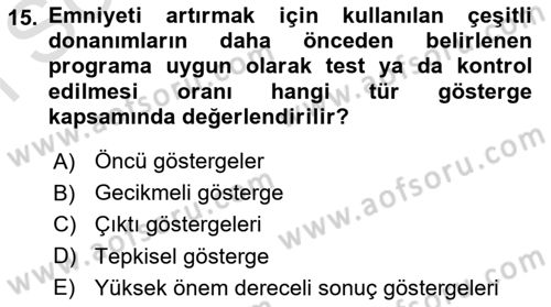 Havacılık Emniyeti Dersi 2022 - 2023 Yılı (Final) Dönem Sonu Sınav Soruları 15. Soru