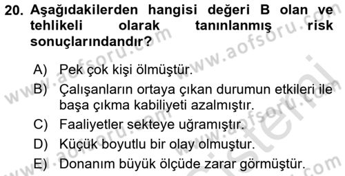 Havacılık Emniyeti Dersi 2022 - 2023 Yılı (Final) Dönem Sonu Sınav Soruları 20. Soru