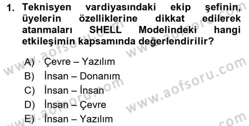 Havacılık Emniyeti Dersi 2022 - 2023 Yılı Yaz Okulu Sınav Soruları 1. Soru