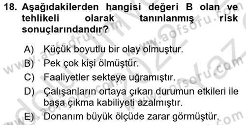 Havacılık Emniyeti Dersi 2022 - 2023 Yılı Yaz Okulu Sınav Soruları 18. Soru