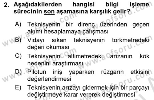 Havacılık Emniyeti Dersi 2022 - 2023 Yılı Yaz Okulu Sınav Soruları 2. Soru