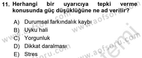 Havacılık Emniyeti Dersi 2023 - 2024 Yılı (Vize) Ara Sınav Soruları 11. Soru