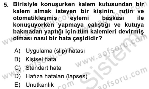 Havacılık Emniyeti Dersi 2023 - 2024 Yılı (Final) Dönem Sonu Sınav Soruları 5. Soru