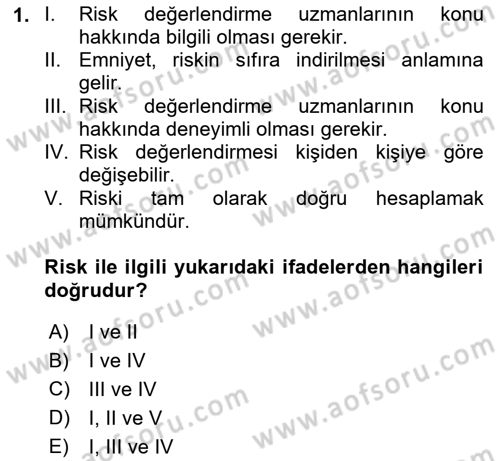 Havacılık Emniyeti Dersi 2023 - 2024 Yılı Yaz Okulu Sınav Soruları 1. Soru