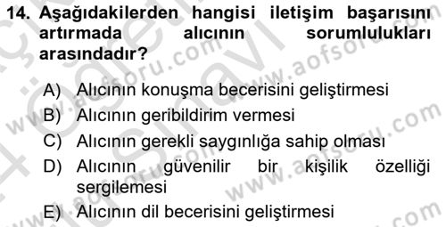 Havacılık Emniyeti Dersi 2023 - 2024 Yılı Yaz Okulu Sınav Soruları 14. Soru