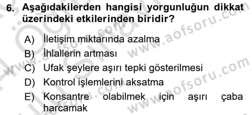 Havacılık Emniyeti Dersi 2023 - 2024 Yılı Yaz Okulu Sınav Soruları 6. Soru