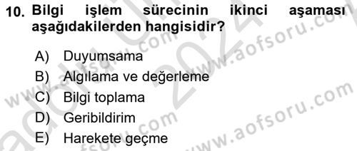 Havacılık Emniyeti Dersi 2024 - 2025 Yılı (Vize) Ara Sınav Soruları 10. Soru