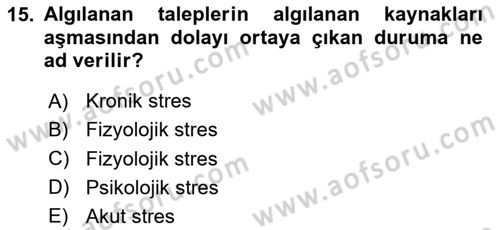 Havacılık Emniyeti Dersi Ara Sınavı Deneme Sınav Soruları 15. Soru
