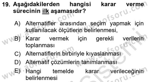 Havacılık Emniyeti Dersi Ara Sınavı Deneme Sınav Soruları 19. Soru