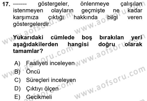 Havacılık Emniyeti Dersi 2024 - 2025 Yılı Yaz Okulu Sınav Soruları 17. Soru