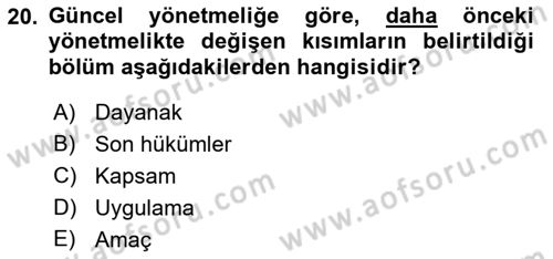 Genel Havacılık Dersi 2018 - 2019 Yılı (Vize) Ara Sınav Soruları 20. Soru